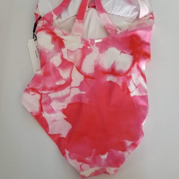 Calvin Klein Strappy Tie Dye One Piece Swimsuit Size 12 - Picture 7 of 12